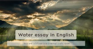 Water essay in English