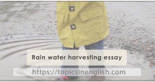 Rain water harvesting essay